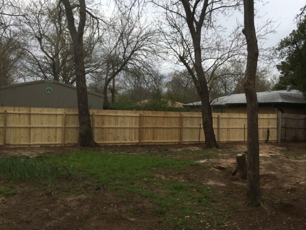 New pine wood fence.