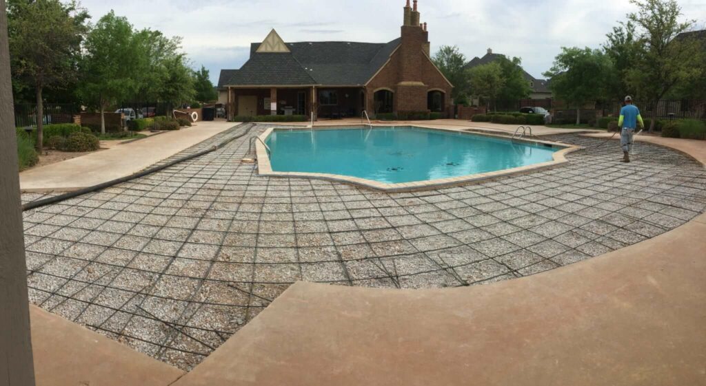 Concrete for commercial & residential neighborhood pool.
