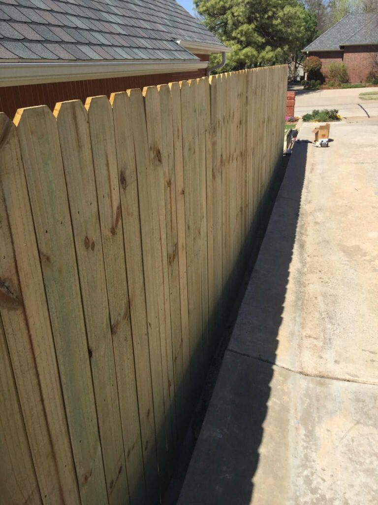 New wood fence.