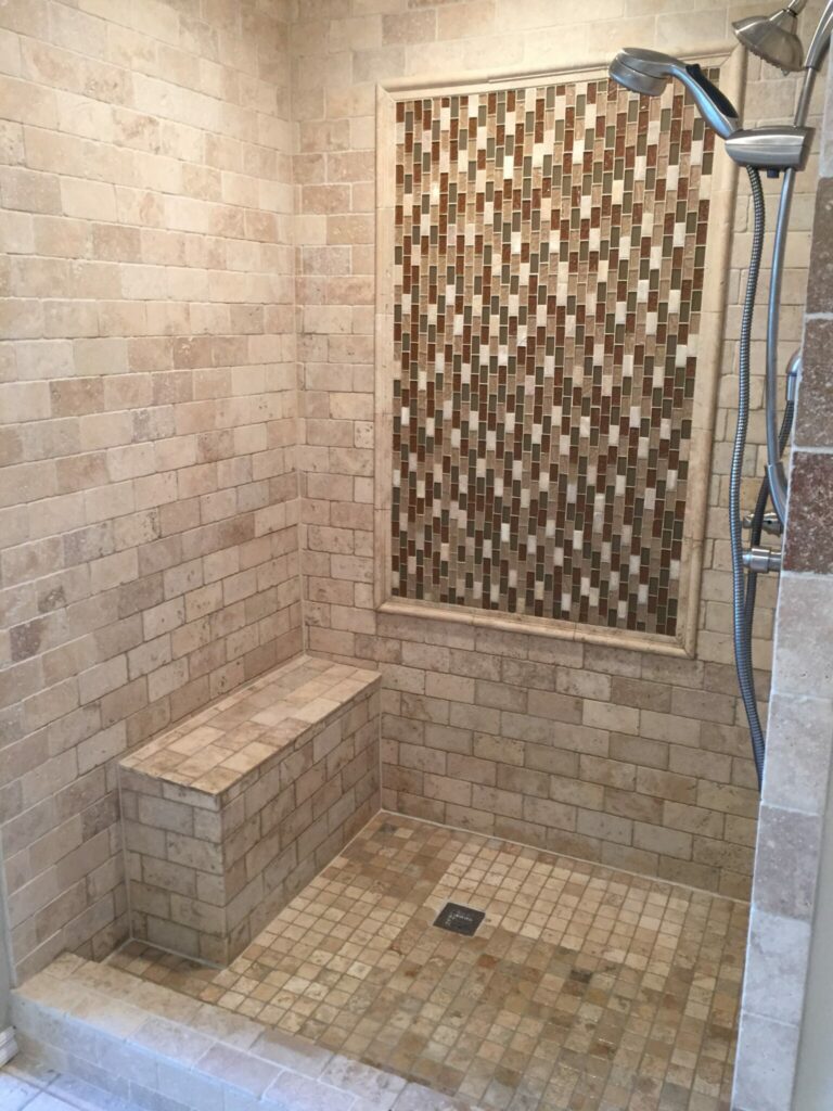 New tile shower.
