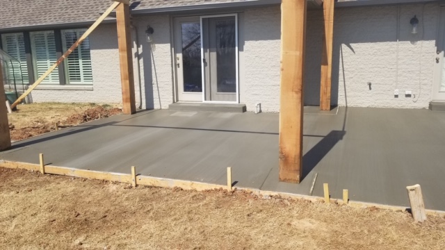 New concrete for cedar back patio.