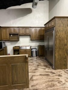 Beautiful new commercial kitchen cabinet stain!