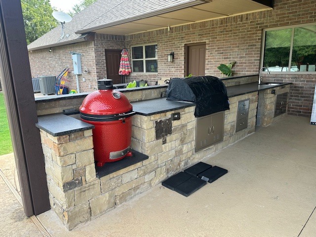 New custom-built outdoor kitchen.